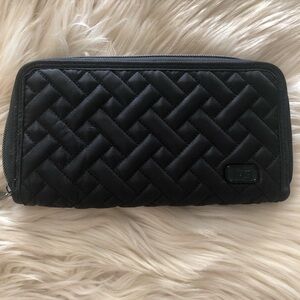 Lug Handspring black quilted nylon wallet wristlet
